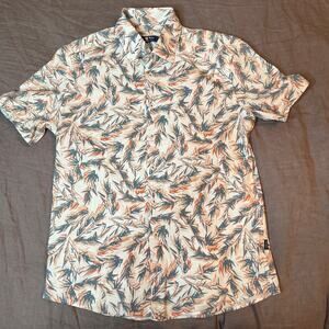 Stone Rose Men's Short Sleeve Button Up Tropical Shirt Small Slim Hawaiian